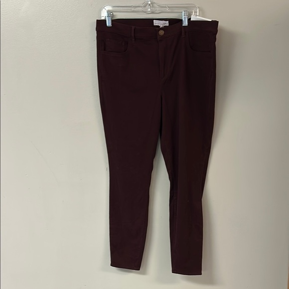 LOFT Maroon Leggings Slim Fit Full Length - Picture 1 of 4